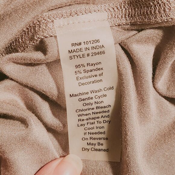 Soft Surroundings Womens Medium Draped Twinkle Top Tan Taupe - Picture 7 of 10